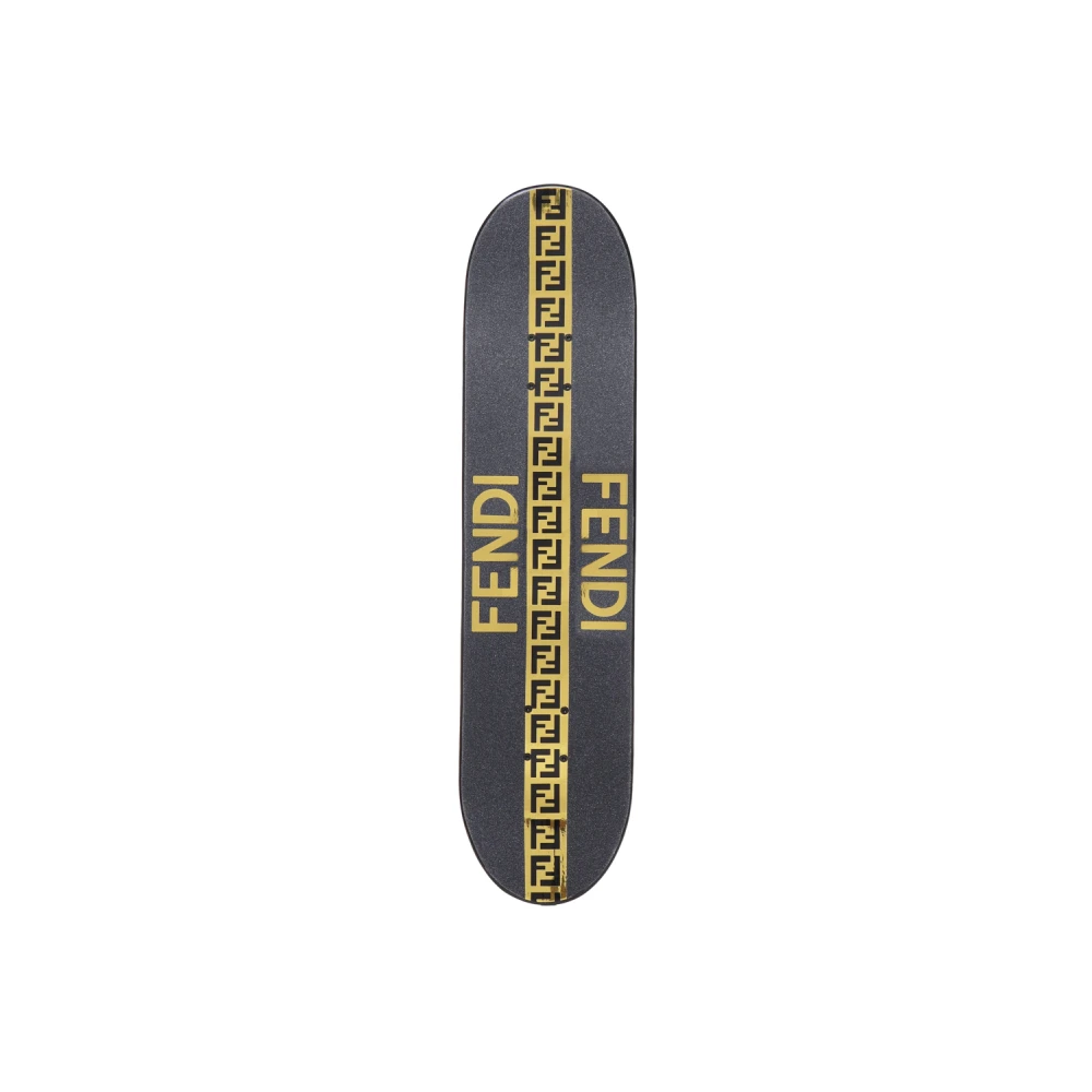 Fendi Iconisch Logo Houten Accessoire Zwart Goud Black Heren