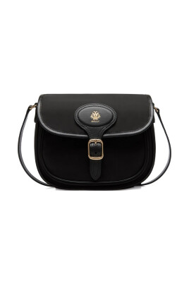 black-front-buckle-foldover-shoulder-bag