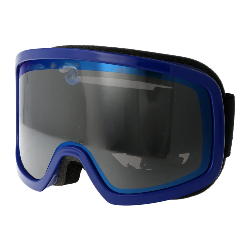 Moncler Glanzend blauwe zonnebril met blauwe spiegelglazen Blue Unisex