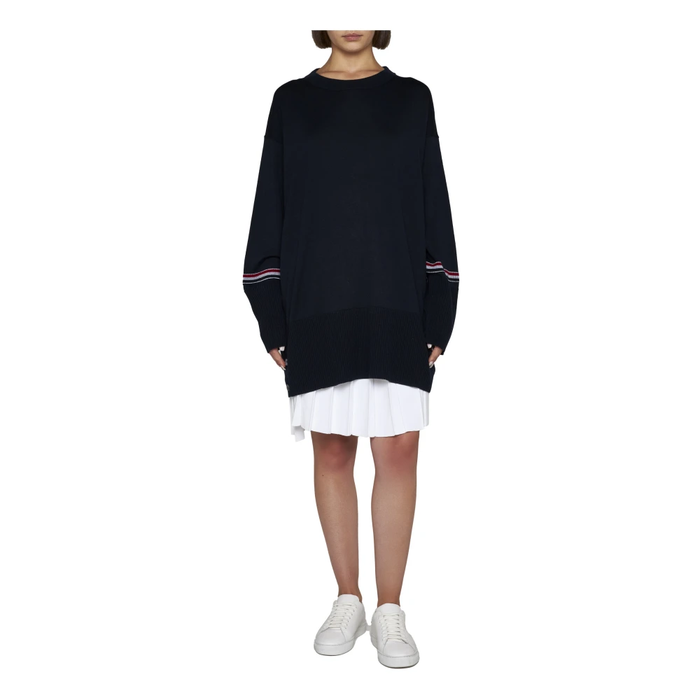 Thom Browne Blauwe Crewneck Sweater Blue Dames