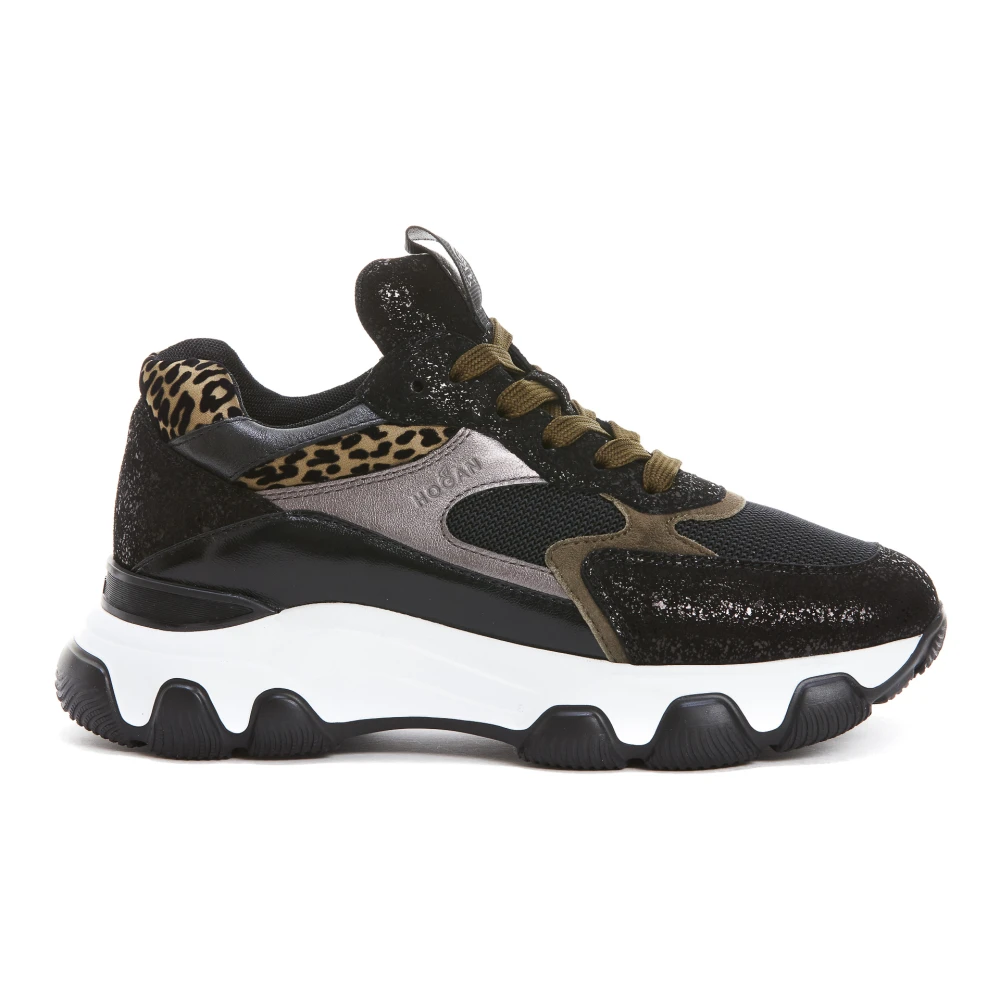 Hogan Zwarte Animalier Sneakers Dames Schoenen
