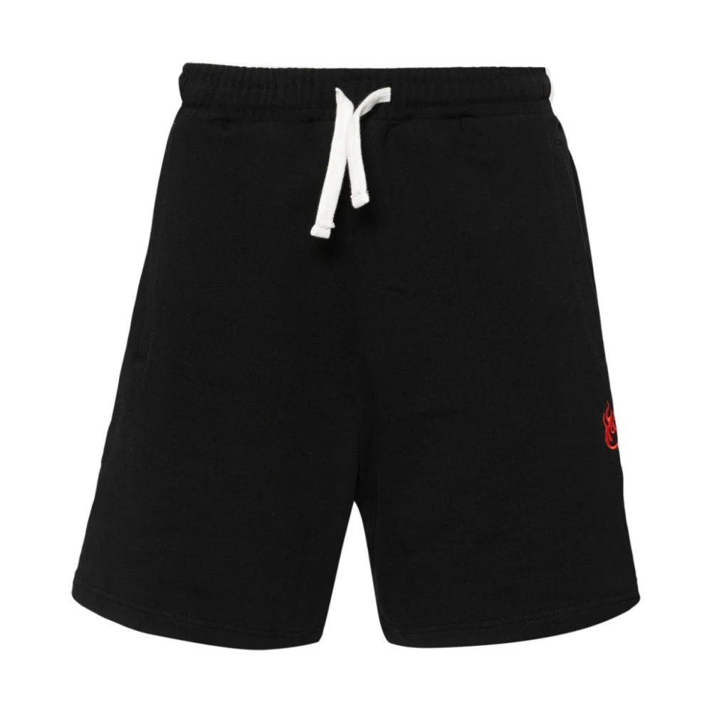 Vision OF Super Zwarte katoenen Bermuda shorts met logo Black Heren