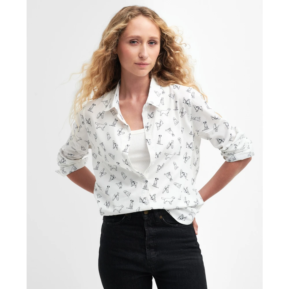 Barbour Shirts White Dames