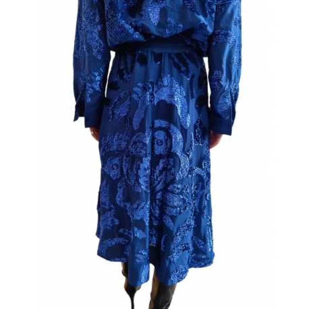 Essentiel Antwerp Koningsblauwe Paillettenbloem Rok Blue Dames