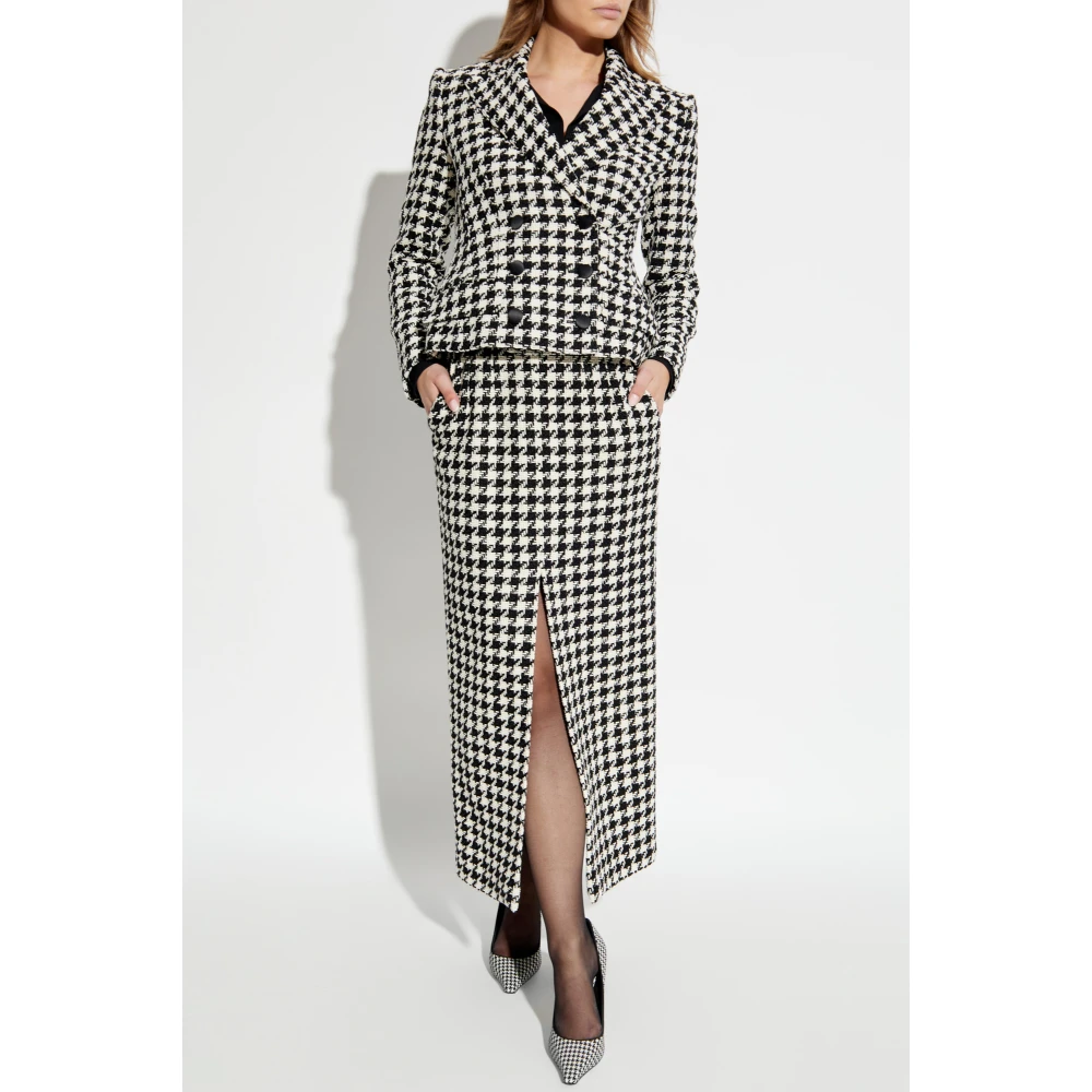 Dolce & Gabbana Houndstooth patroon rok Black Dames
