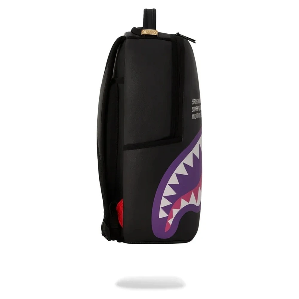 Sprayground Zwarte Shark Central Paarse Rugzak Black Heren