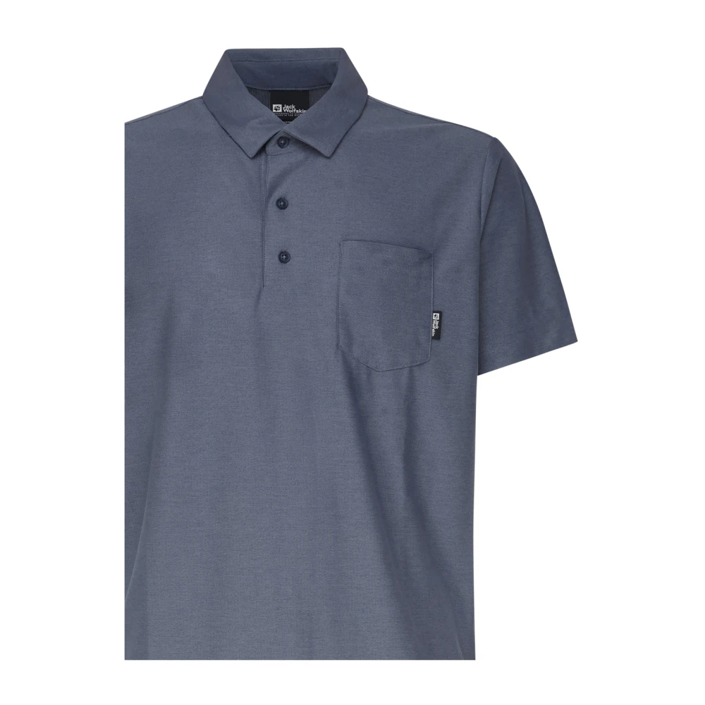 Jack Wolfskin Blauwe Polo T-shirt met Sneldrogende Technologie Blue Heren