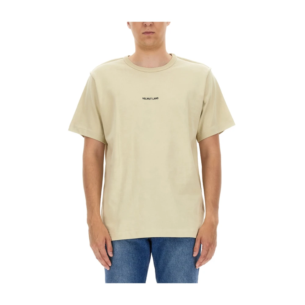 Helmut Lang Logo Print T-shirt Beige Heren