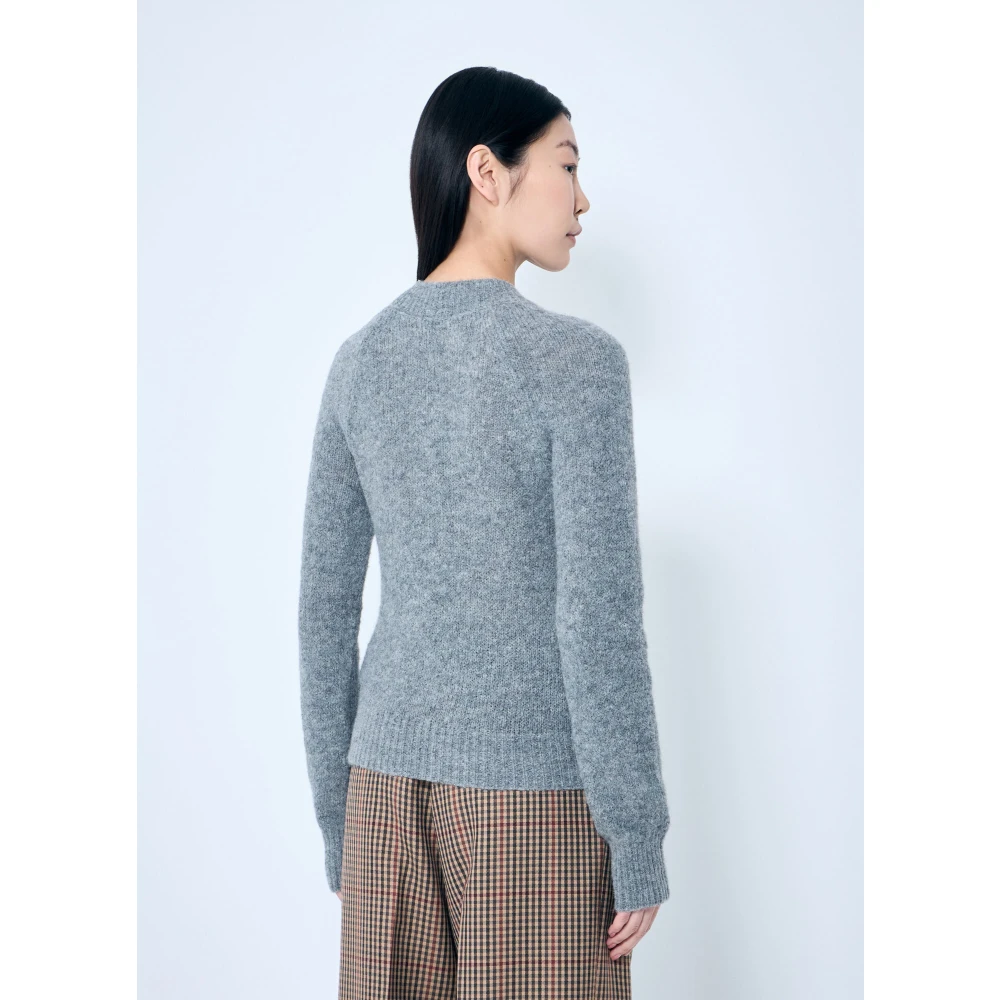 Dries Van Noten Wolmix Crewneck Sweater Gray Dames