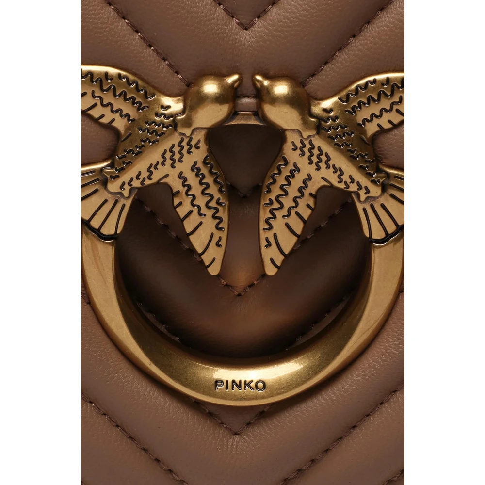 pinko Klassieke Love Bag Click in Beige Brown Dames