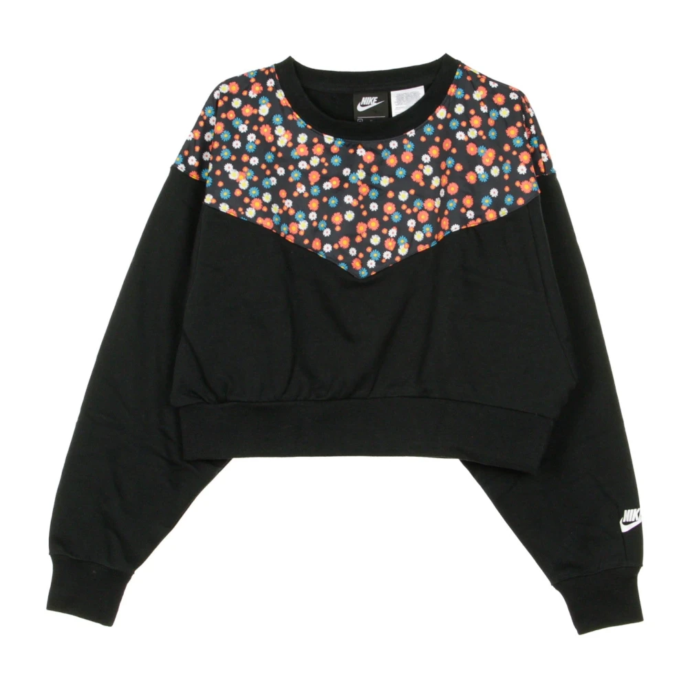 Nike Bloemen Cropped Crew Neck Sweatshirt Multicolor Dames