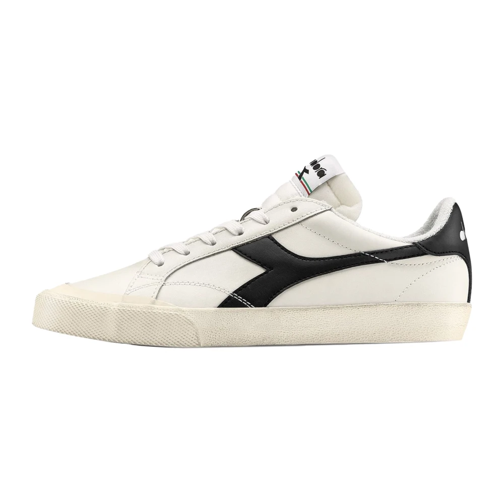 Diadora Men's White Sneakers, 4 Uk, Vintage Court Leather Trainers