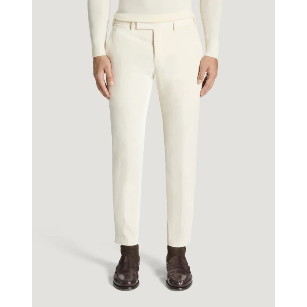 PT Torino Fluwelen Witte Broek Stijlvol Model White Heren