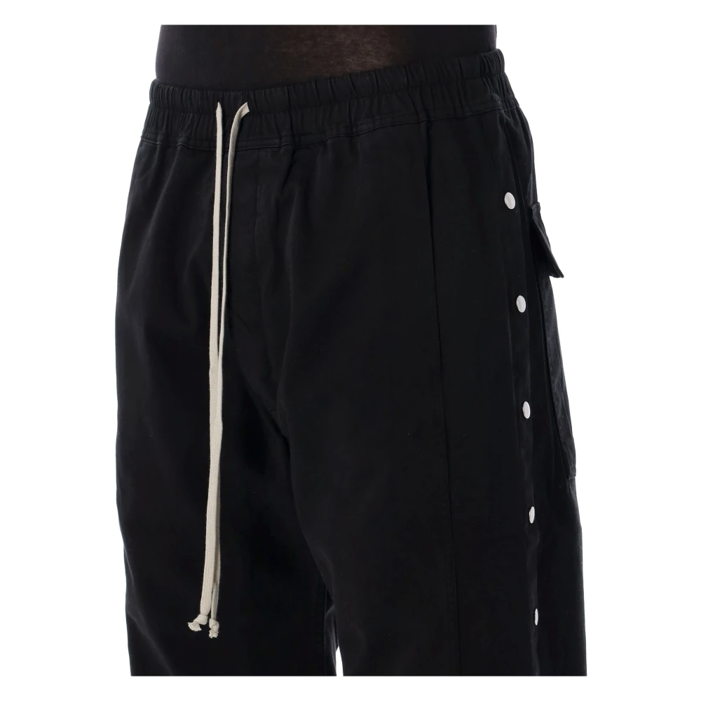 Rick Owens Zwarte Oversized Popper Broek Black Heren