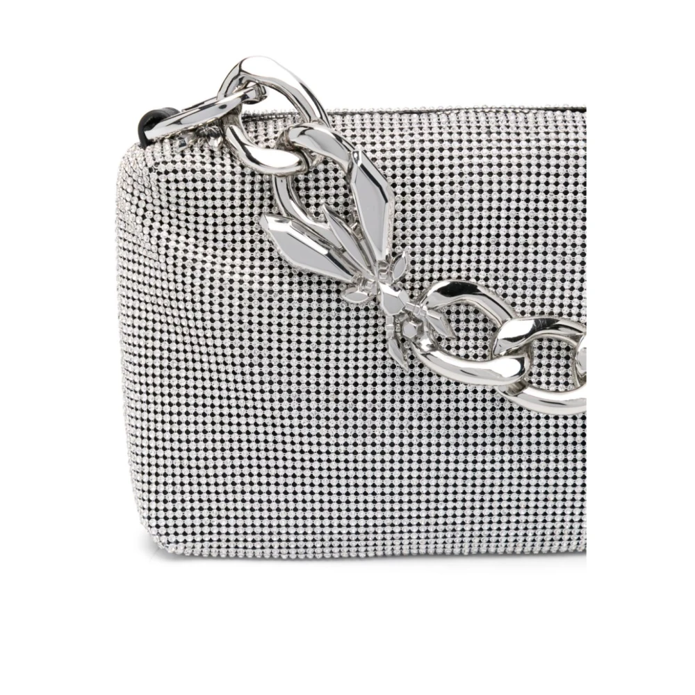 PATRIZIA PEPE Kristal Ketting Schoudertas in Wit White Dames