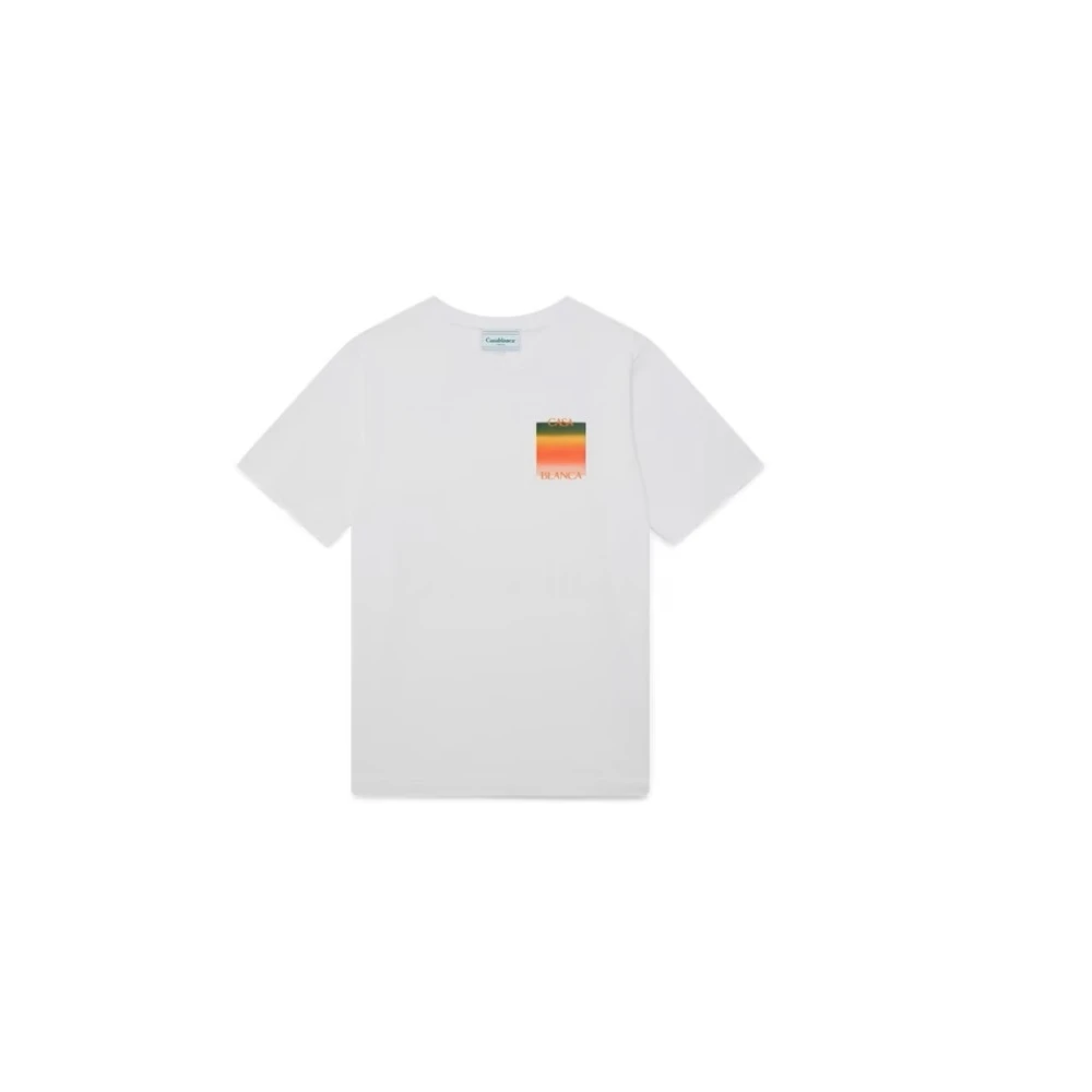 Casablanca Men's White T-Shirts, Xl, Gradient Logo T-Shirt