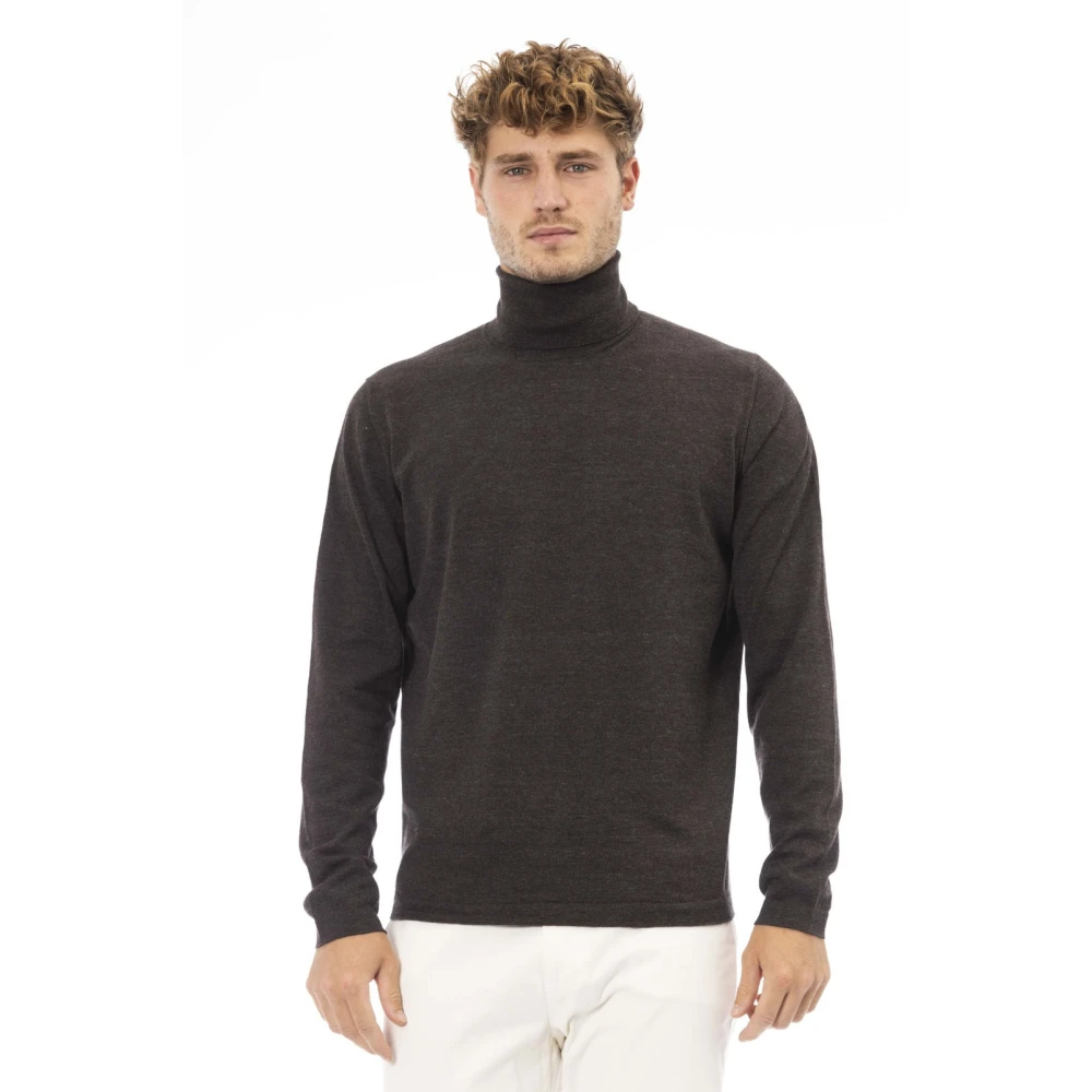 Alpha Studio Trui Lange Mouw Coltrui Brown Heren