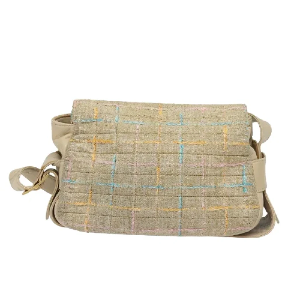 Chanel Vintage Pre-owned Wool chanel-bags Beige Dames