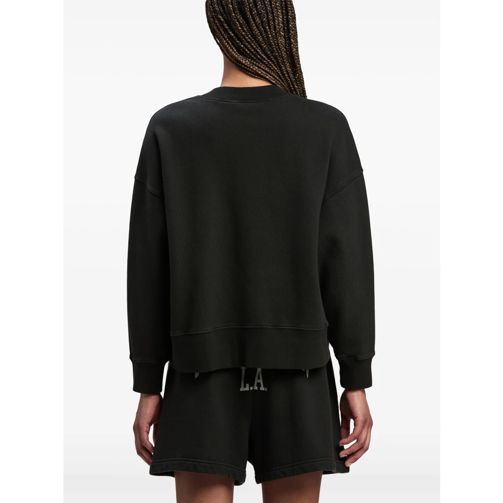 Palm Angels Klassieke College Crew Sweatshirt Black Dames