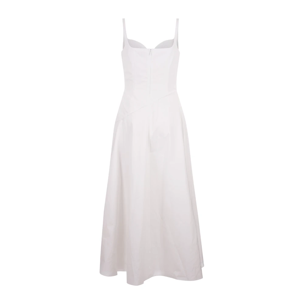 alexander mcqueen Witte Katoenen Poplin Midi Jurk White Dames