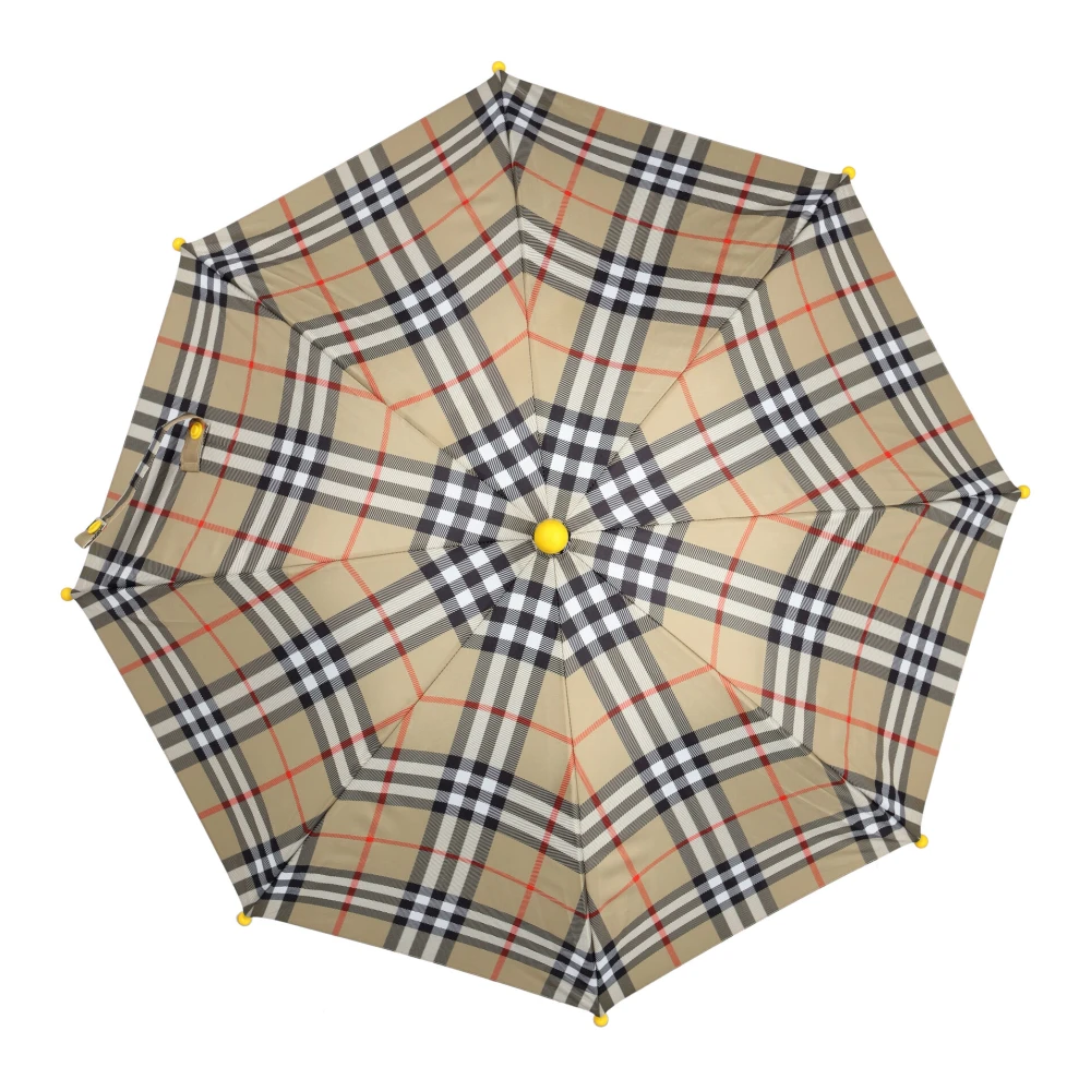 Burberry Stijlvolle Compacte Paraplu voor Regenachtige Dagen Beige Dames