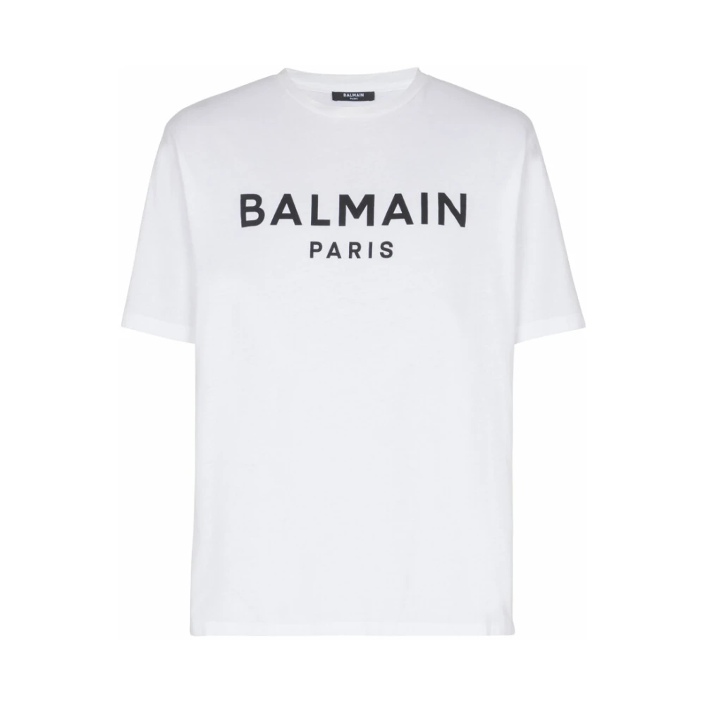Balmain White T-Shirt With Paris Print - Male - T-Shirts - L - Tops