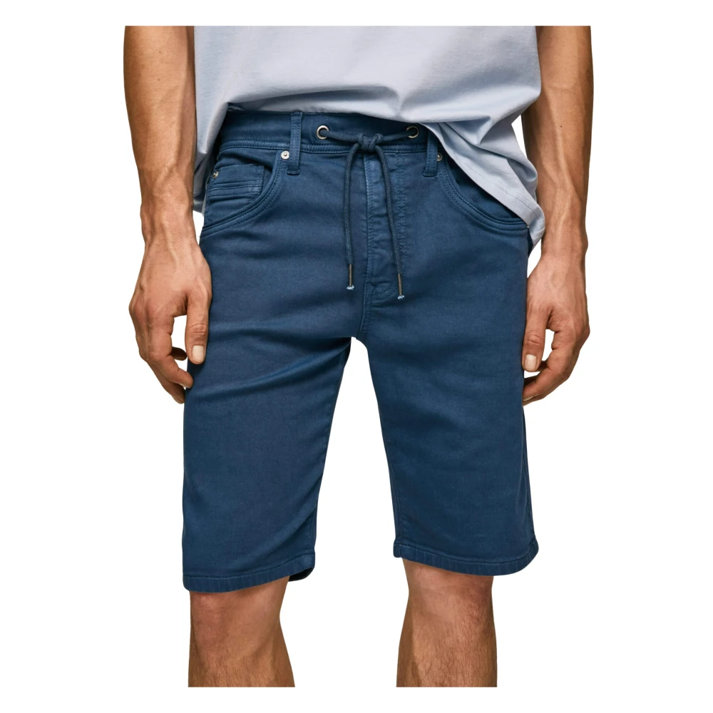 Pepe Jeans Katoenen Bermuda Gymdigo Slim Fit Blue Heren