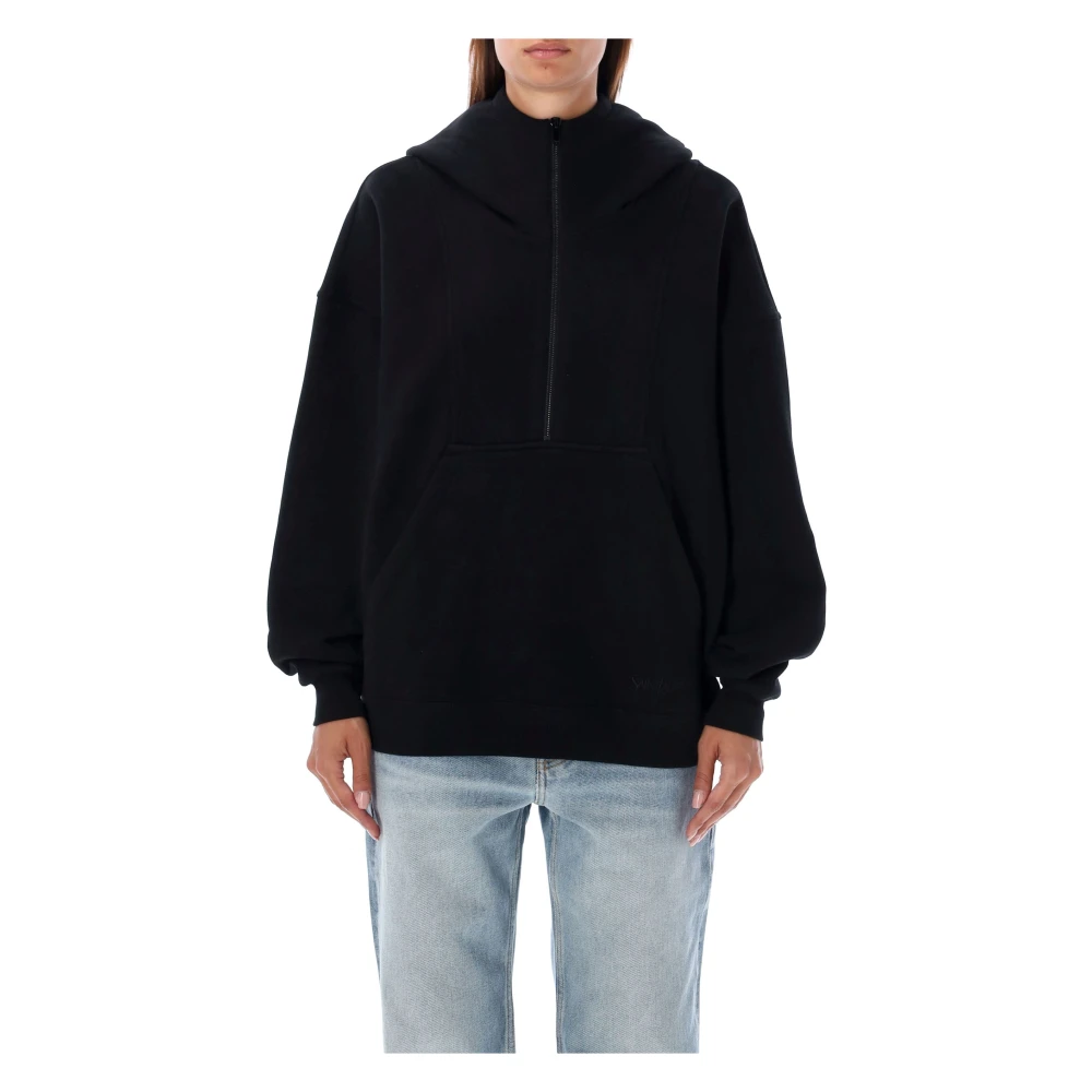 Saint Laurent Zwart Gebreide Kleding Camionaire Hoodie Aw24 Black Dames