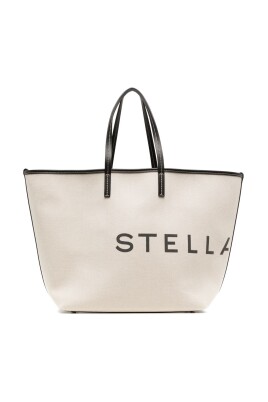 elegant-beige-cotton-leather-logo-print-bag