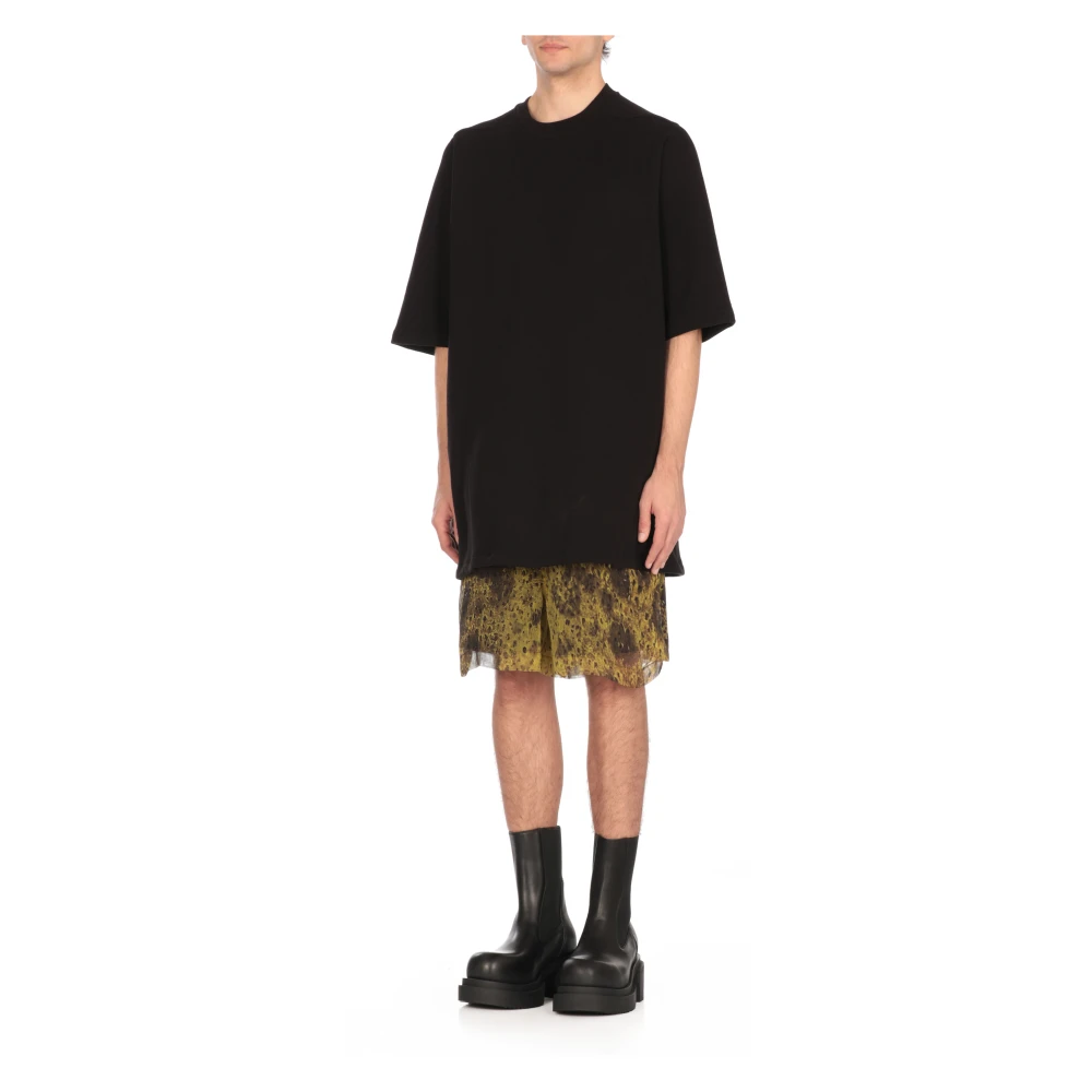 Rick Owens Zwart Katoen Fleece Crewneck T-shirt Black Heren