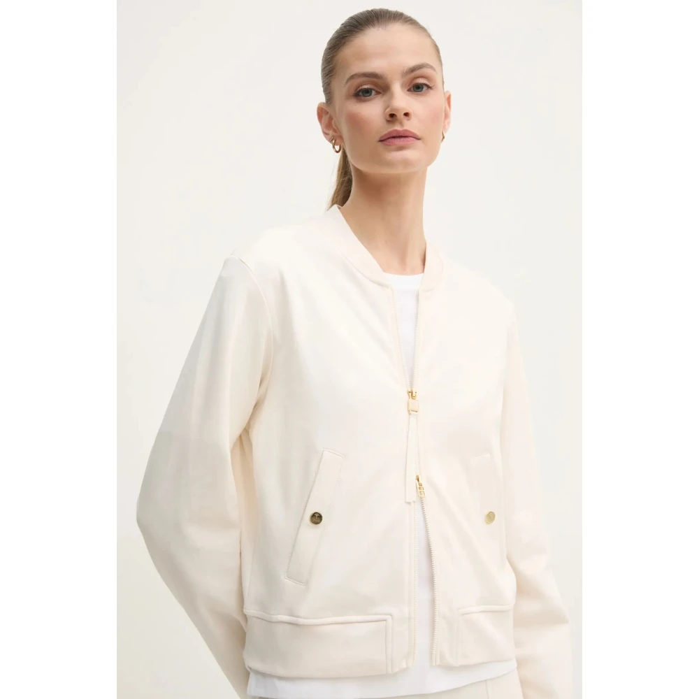 Joop! Sportieve Stijl Jas met Gouden Details White Dames