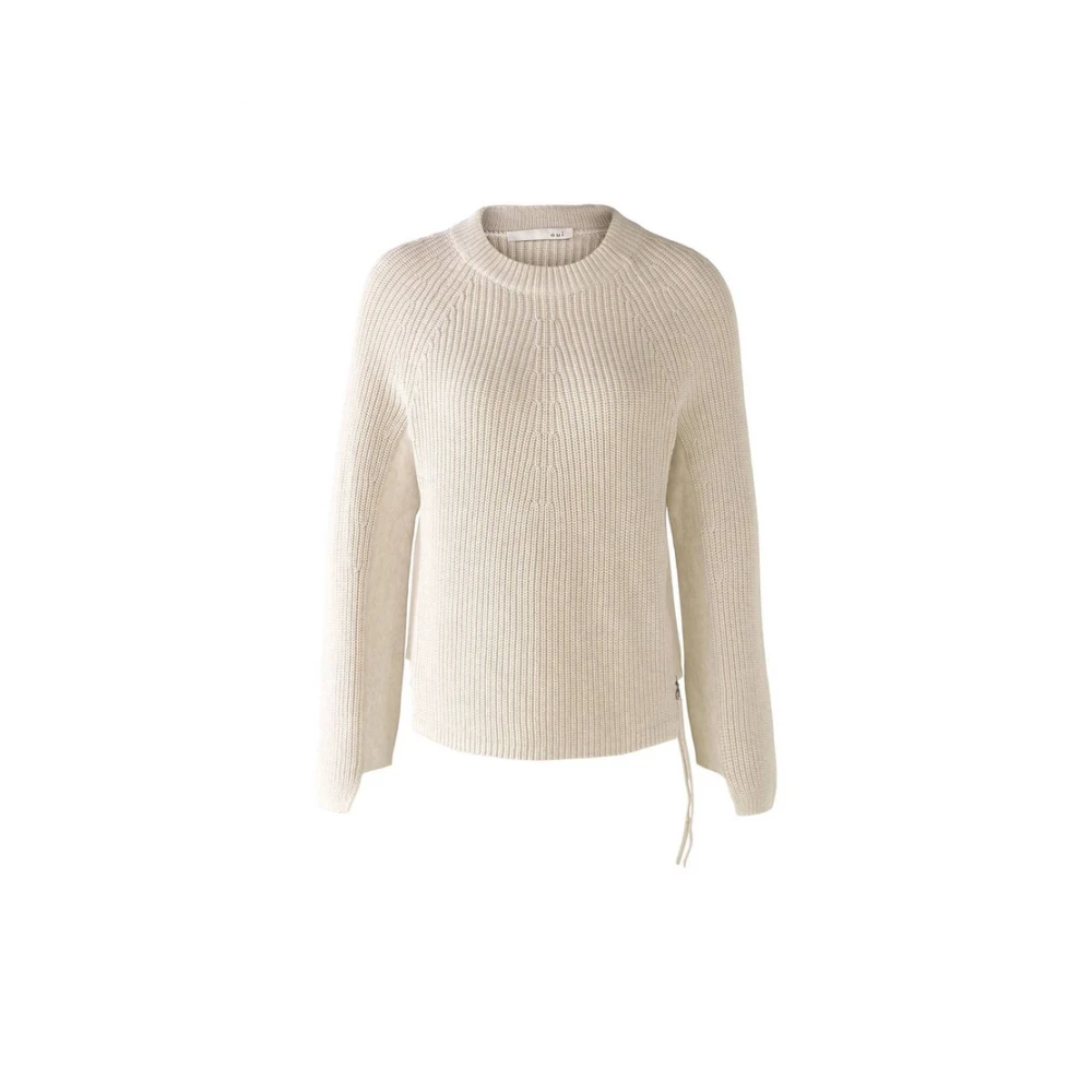 Oui Ritssluiting Pullover Lounge Homewear Beige Dames