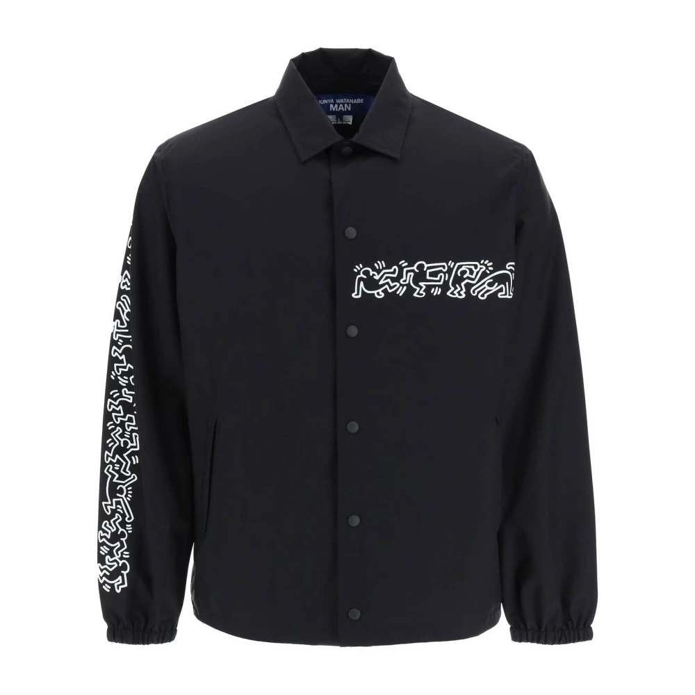 Junya Watanabe Keith Haring Print Overshirt Jacket Black Heren