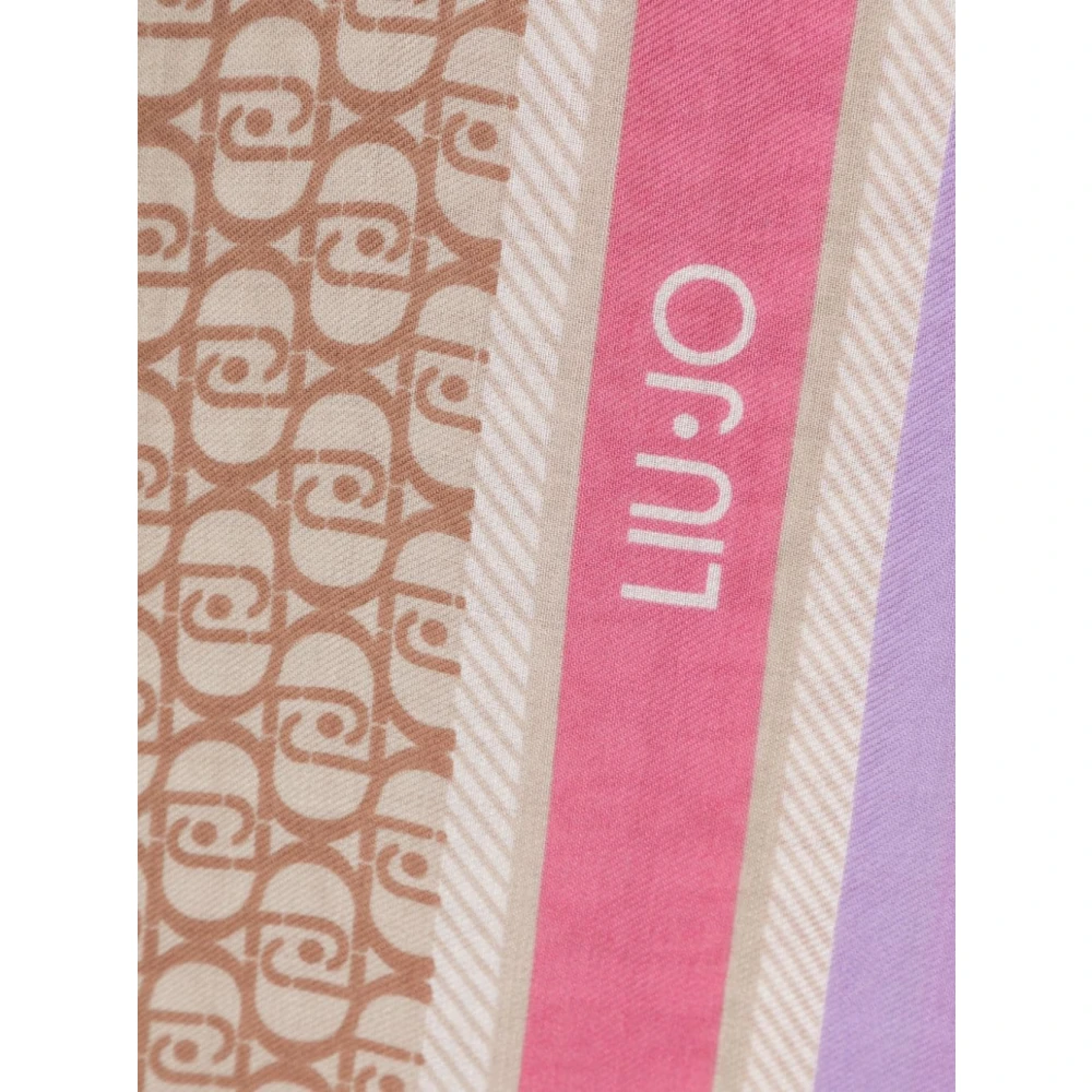 Liu Jo Monogram Print Roze Sjaal Pink Dames