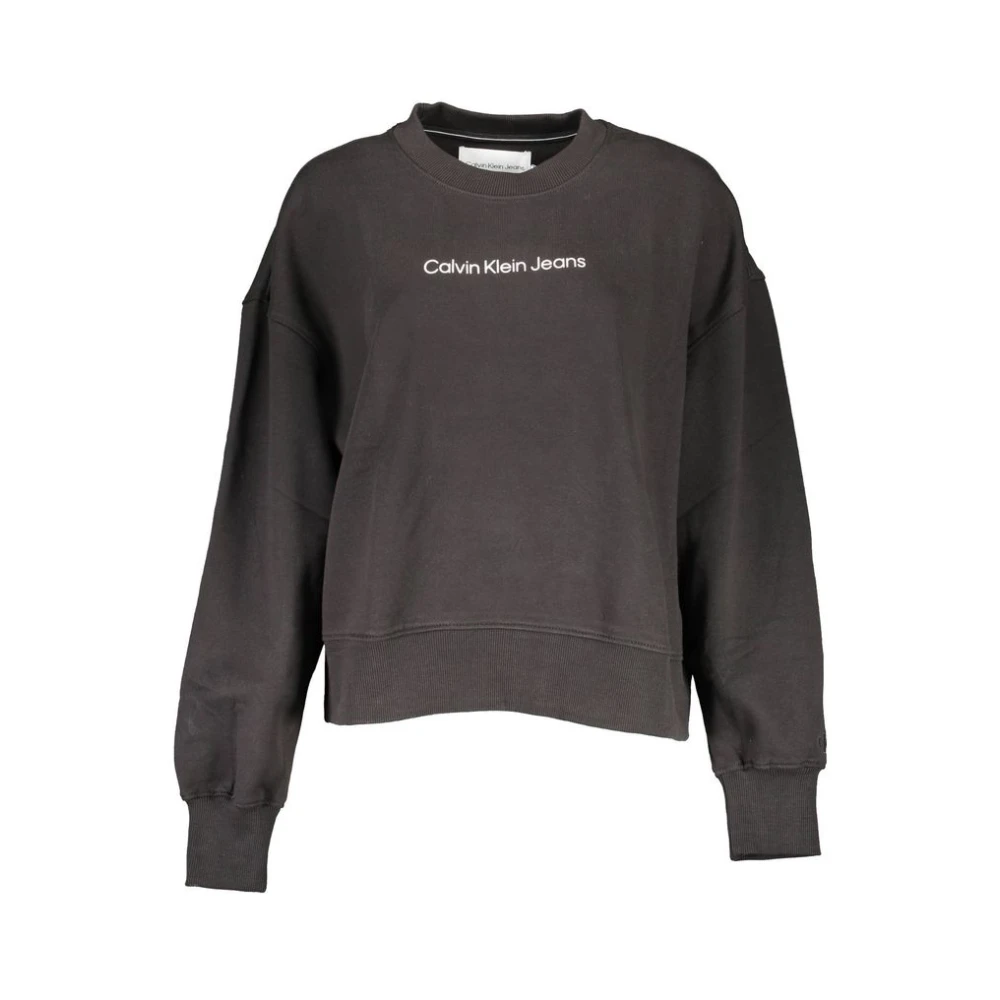 Calvin Klein Elegant Sweatshirt met Ronde Hals en Lange Mouwen Black Dames
