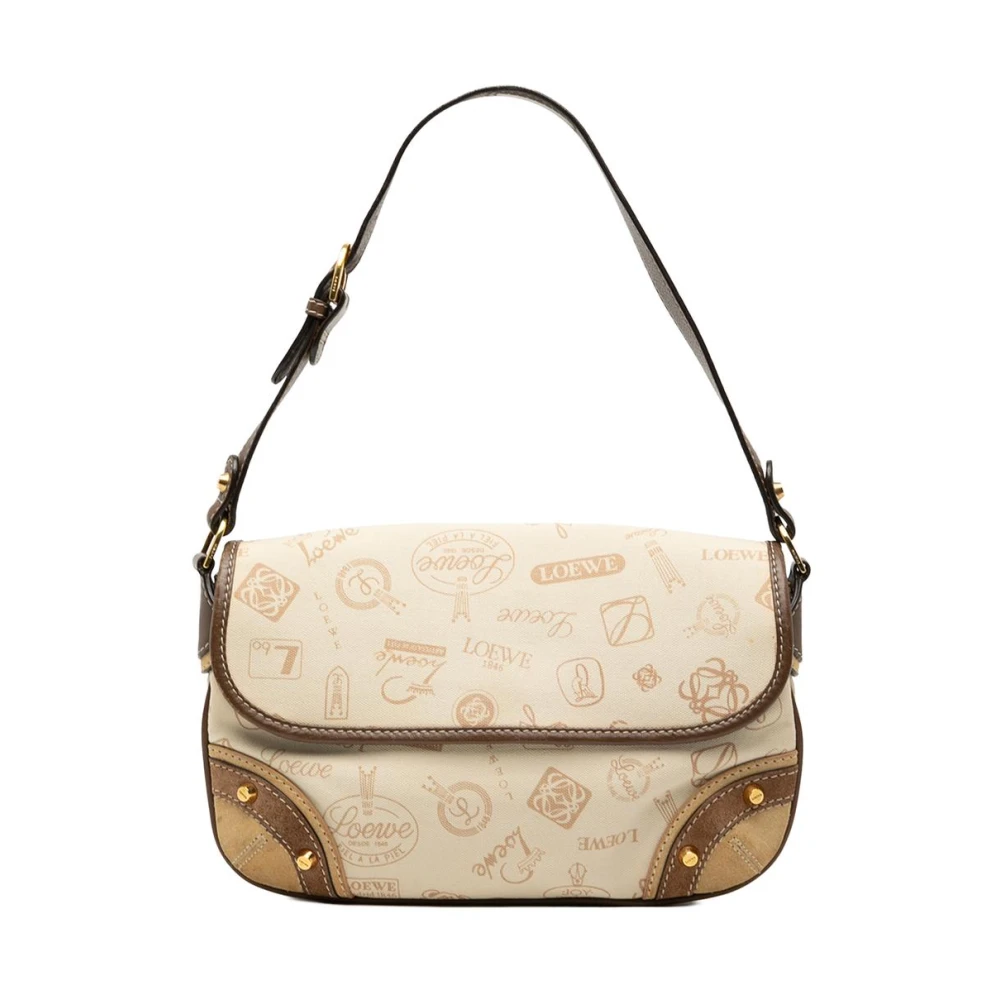 Loewe Pre-Owned Women's Brown Pre-Owned Vintage Monogram Canvas Shoulder Bag