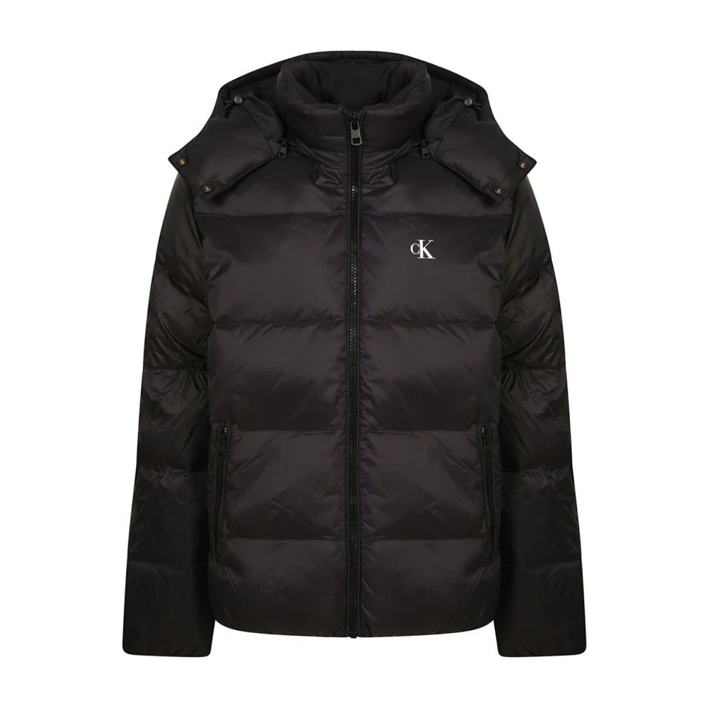 Calvin Klein Jeans Zwarte Parka Jas Aw24 Black Heren