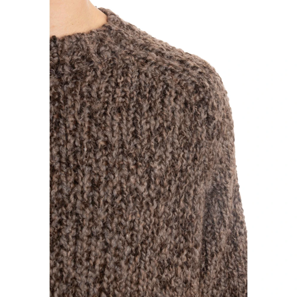 Ballantyne Bruine Wol-Alpaca Sweater Raw Diamond Brown Heren