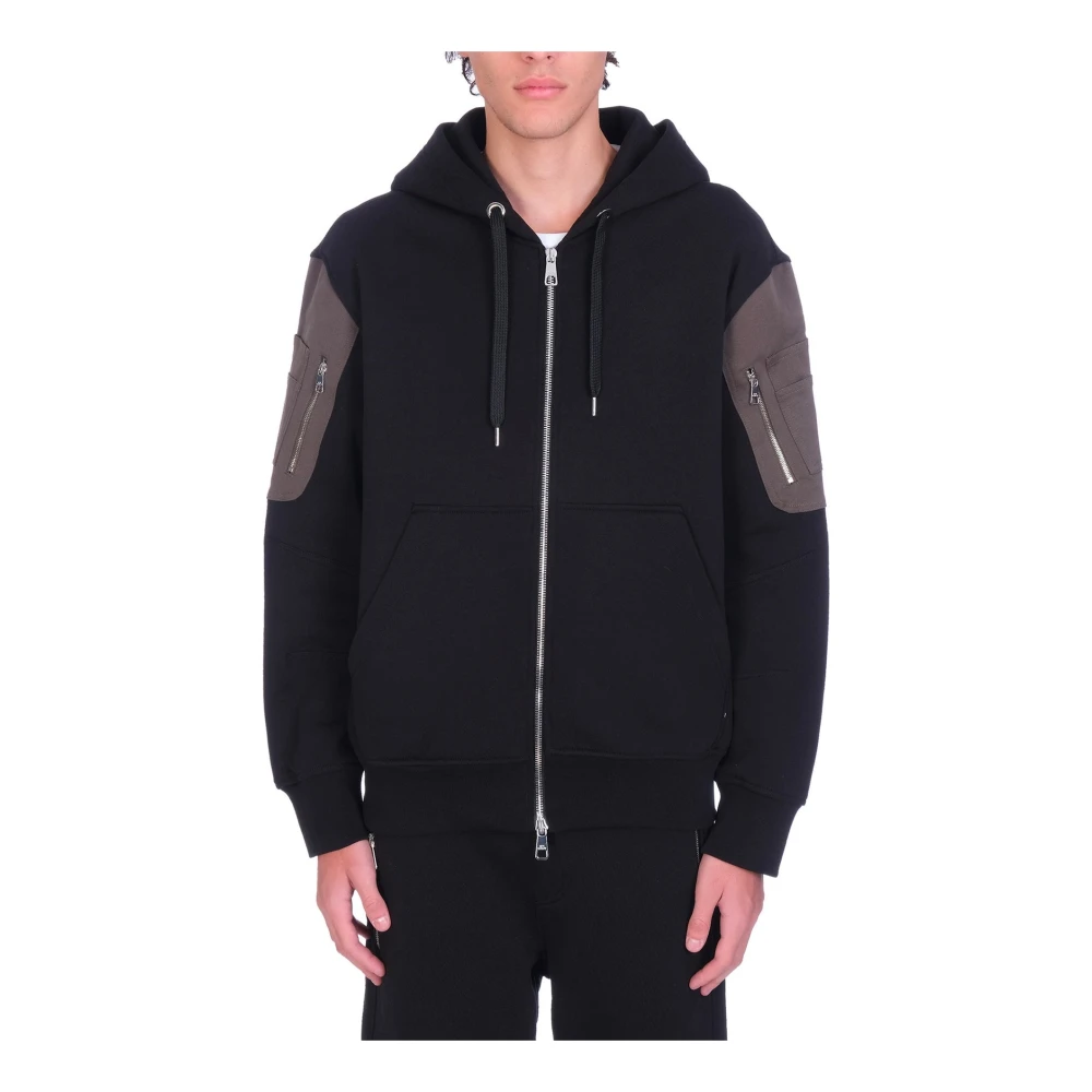 Neil Barrett Logo Hoodie Katoen Italië Black Heren