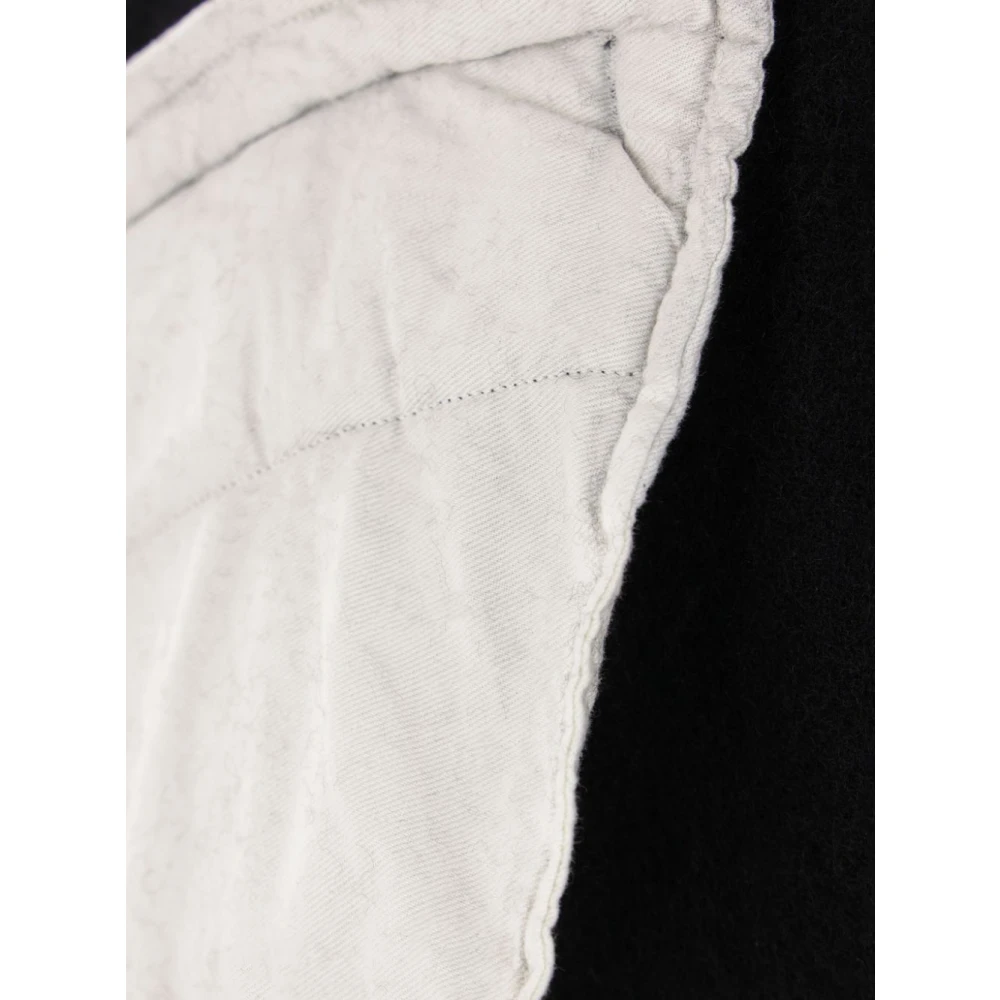 Comme des Garçons Zwarte Wollen Vilt Hoodie Jas Black Heren