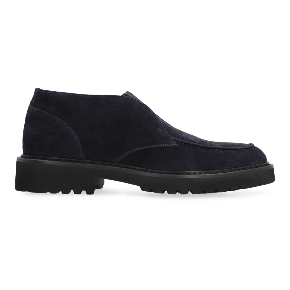 Doucal's Men's Blue Ankle Boots, 9 Uk, Suede Desert Boots Round Toeline