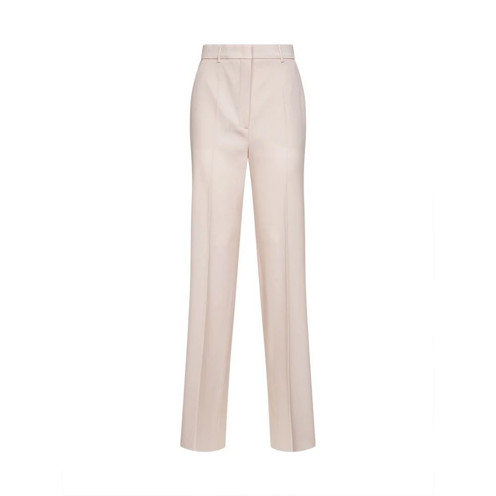 Max Mara Studio Women's Pink Quasar Wool Crepe Trousers