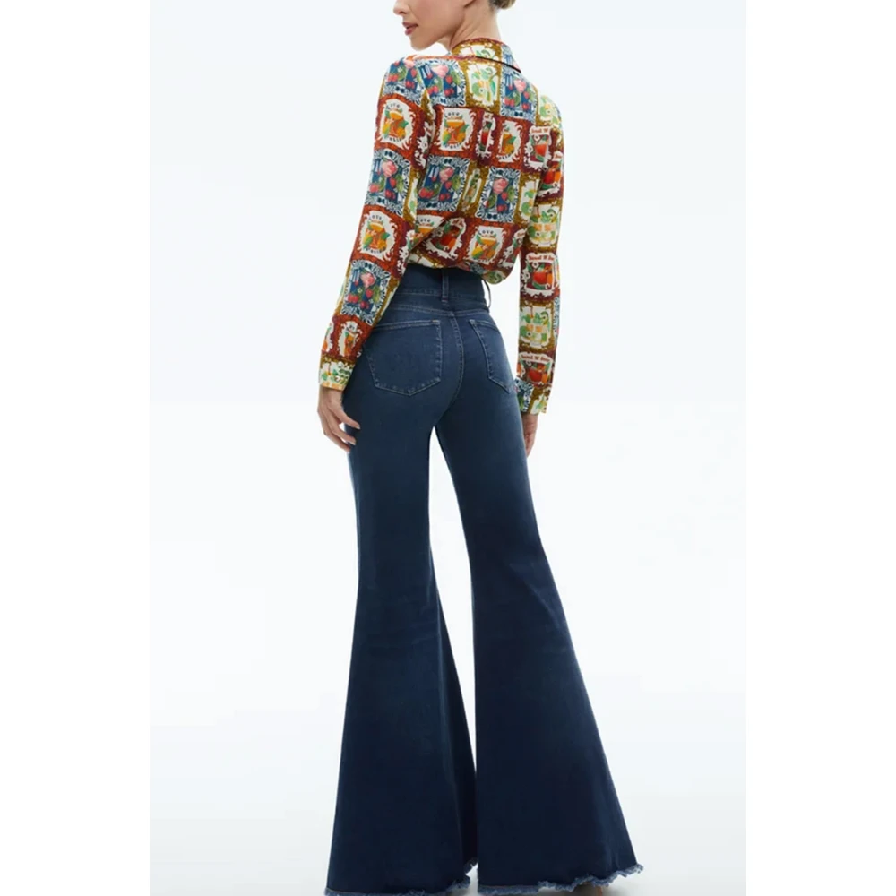 alice + olivia Zijden Klassieke Kraag Lange Mouw Top Multicolor Dames