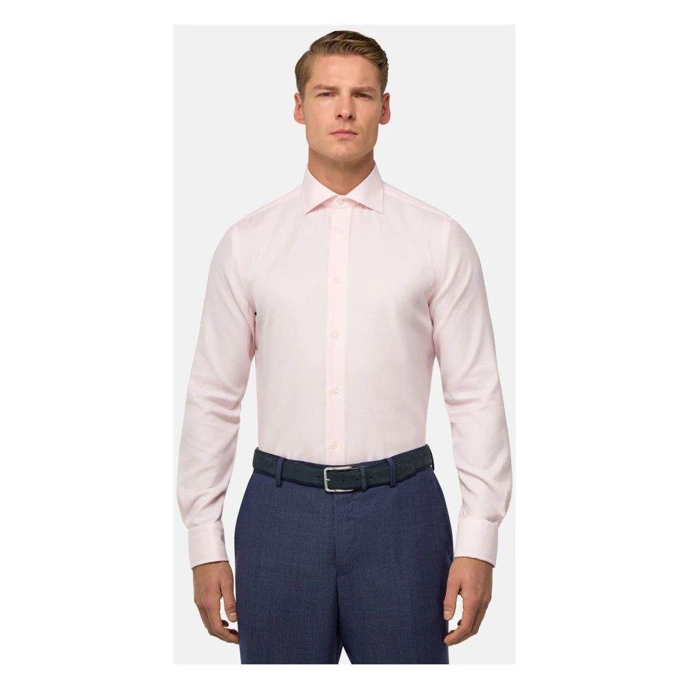 Boggi Milano Regular Fit Katoenen Overhemd Pink Heren
