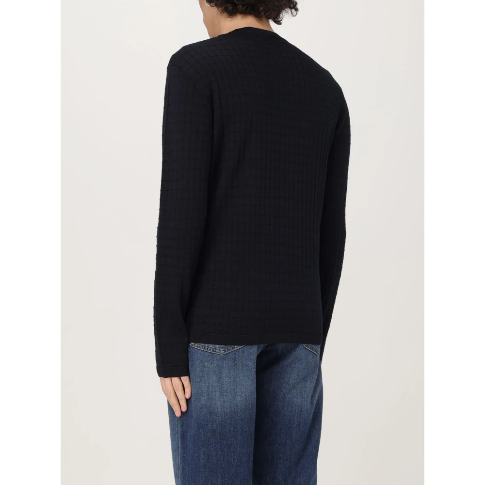 Emporio Armani Blauwe Sweaters voor Mannen Blue Heren