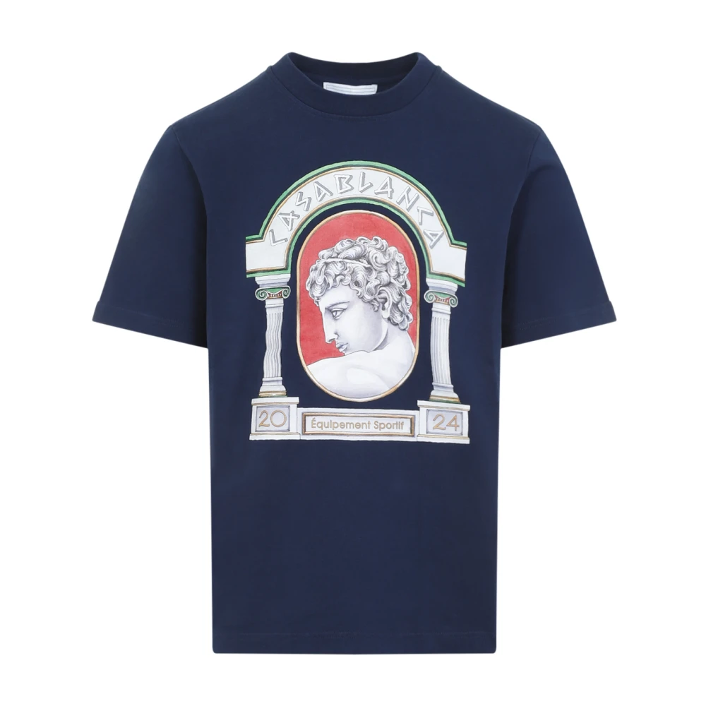 Casablanca Blauwe T-shirts Polos voor mannen Blue Heren