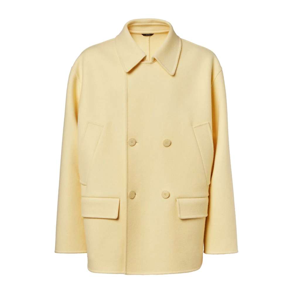 Fendi Herr Beige Kappor & Rockar M, Yllekappa Med Selleria-Sömn