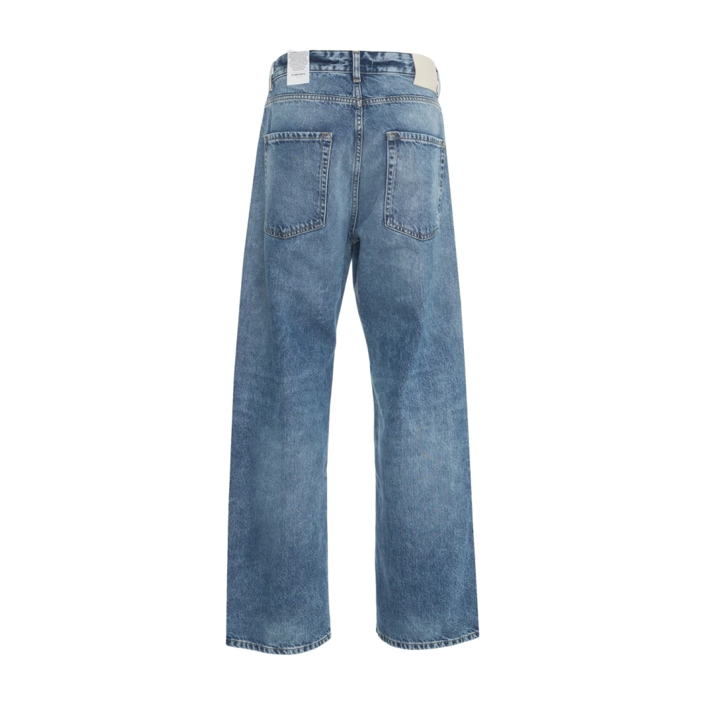 Icon Denim Blauwe Distressed Wide Leg Jeans Blue Heren