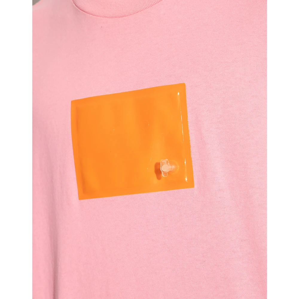 Acne Studios Bubblegum Pink Logo T-Shirt Pink Dames