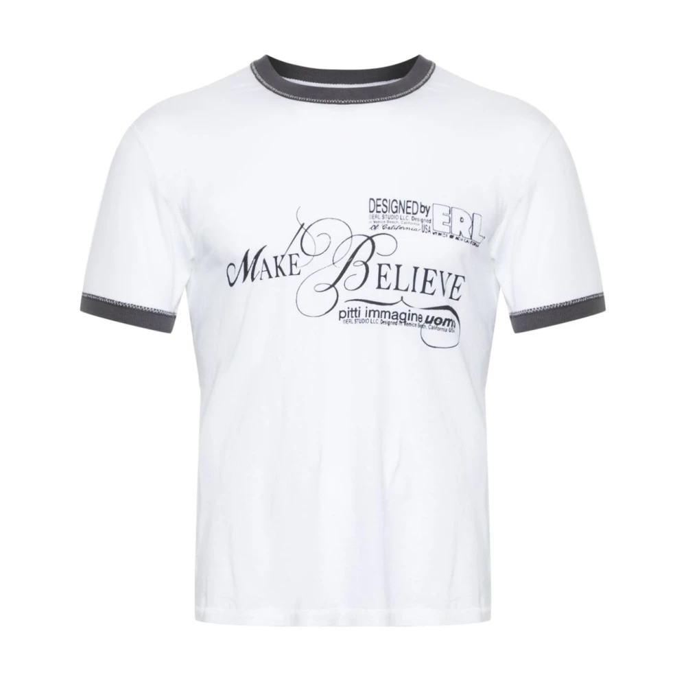 ERL Vintage Make Believe Grafische T-Shirt White Heren